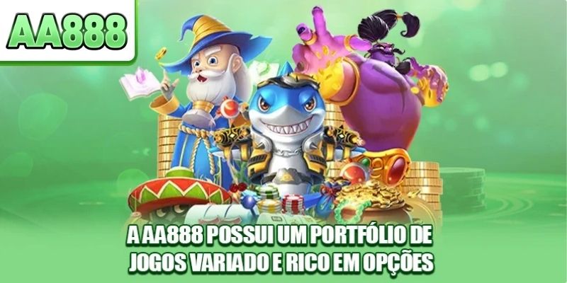 A AA888 possui um portfólio de jogos variado e rico em opções