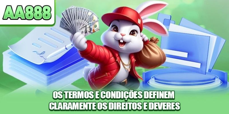 Os termos e condições definem claramente os direitos e deveres